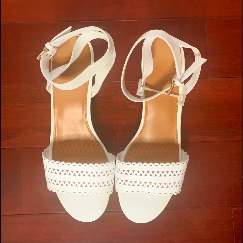 J. CREW cutout block heel sandals